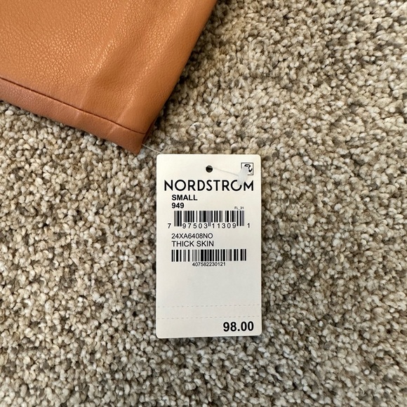 BLANK NYC Moto Jacket Vegan Faux Leather Camel Tan Size Small Thick Skin NWT - Picture 15 of 16